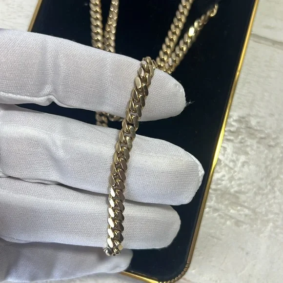 10k Real Yellow Gold Solid Miami Cuban Link 6mm Chain Necklace - Picture 6 of 12